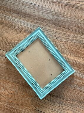 Turquoise Distressed Wood Photo Frame -
